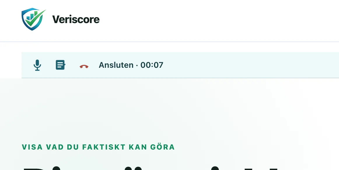 Ansluten samtal.
