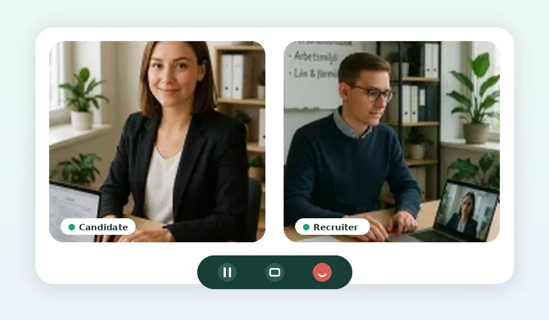 Två personer är kopplade i en digital konversation
